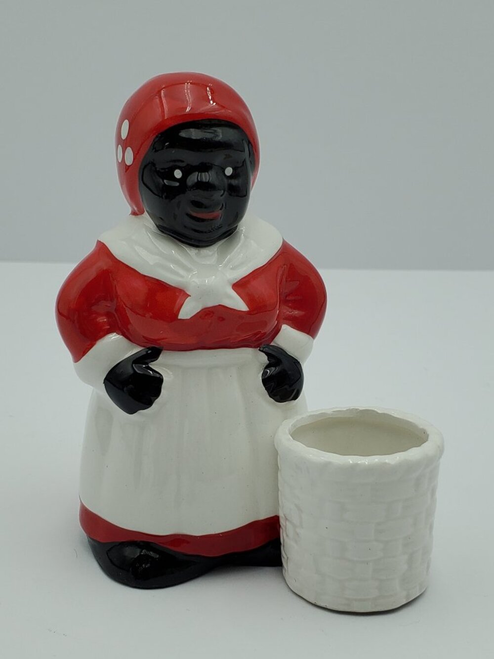 African American Maid Toothpick Holder Americana Black Maid Match Holder